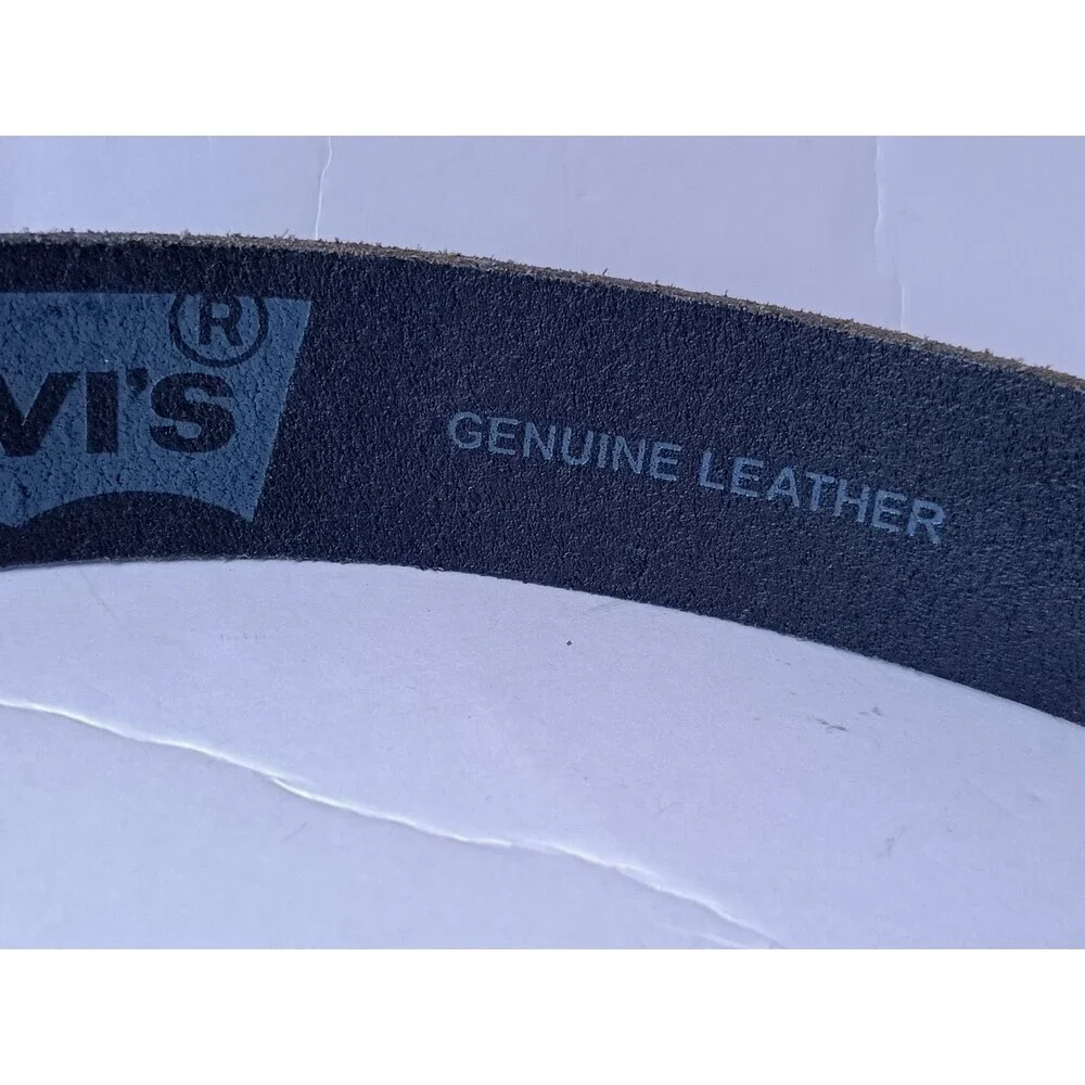 Levi's Genuine Leather Belt Men's 40 Black Nickel Buckle Adjustable